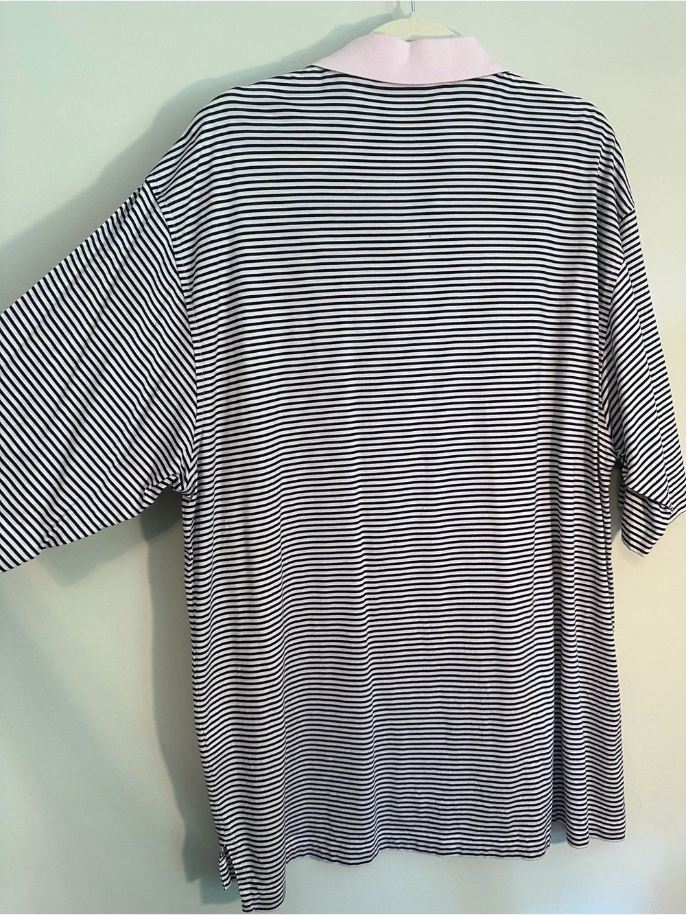 Fairway & Greene Men’s Golf Polo Pink & Navy Stripe Size XL Preppy Quiet Luxury